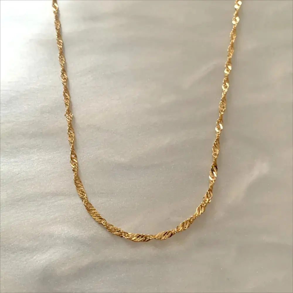 Gold-Plated Minimalist CZ Necklace Set